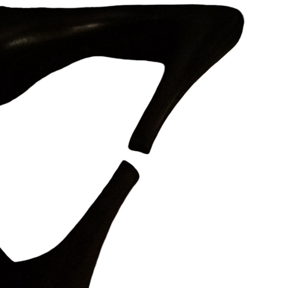 Burberry size 10 black leather platform heels  with gold zipper detail NEW - Picture 6 of 7